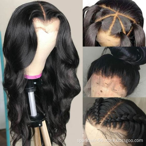 Wholesale Hd Transparent Lace Raw Mink Indian Virgin Hair Wigs Human Hair Lace Front Cuticle Aligned Human Hair Lace Front Wig